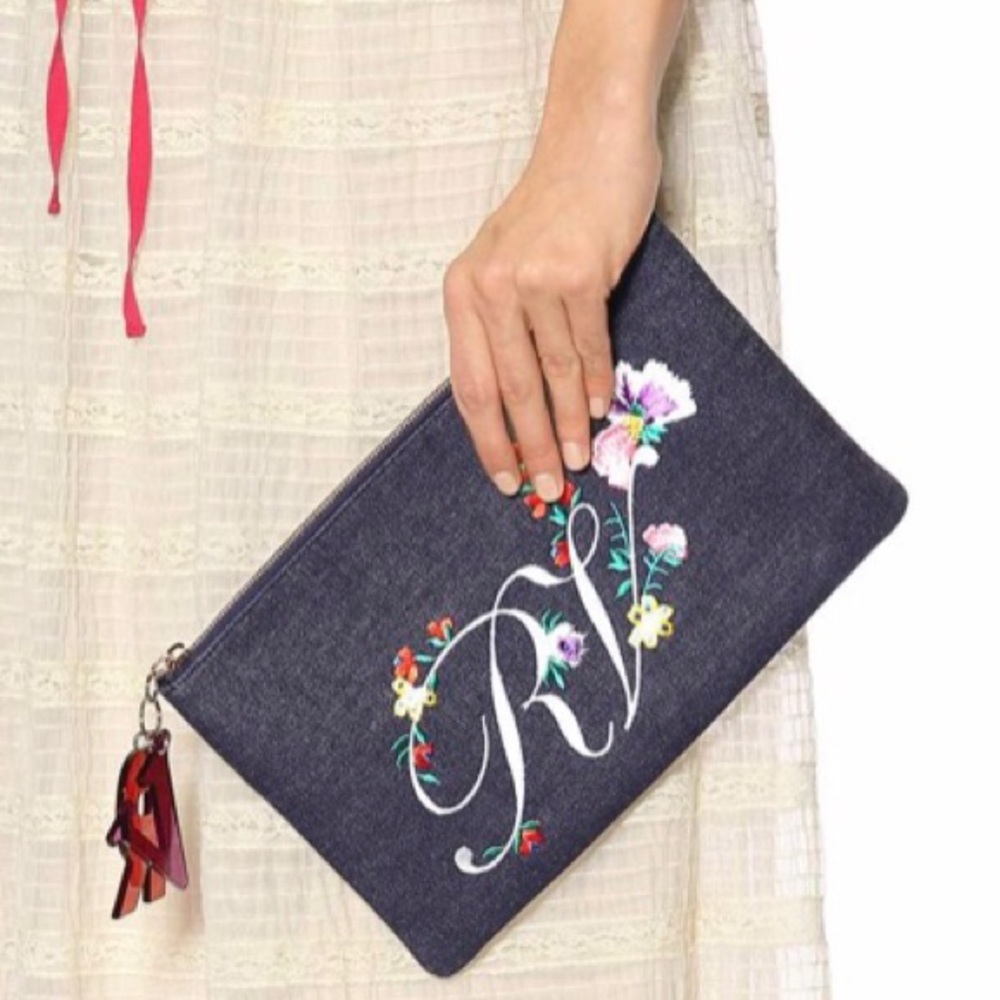 New 💯 % Authentic Roger Viver denim clutch